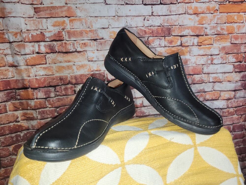 Clarks Unstructured Women's Un Loop Loafers Size 8N Black